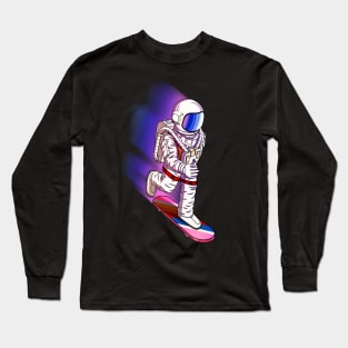 Astronaut Skateboarding Long Sleeve T-Shirt